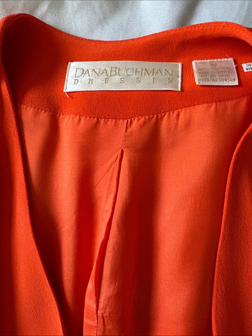 Dana Buchman Bright Orange Women's Wrap Dress. Size 12 Fully lined